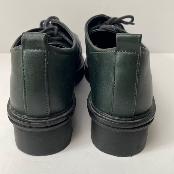 Zara Shoes Women US 6.5 EU 37 Green Blucher Oxford Chunky Lug Sole Platform - Picture 7 of 12